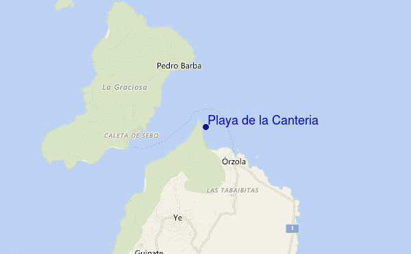 mapa de ubicación de Playa de la Canteria