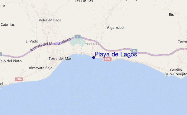 mapa de ubicación de Playa de Lagos