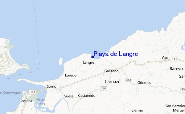 mapa de ubicación de Playa de Langre