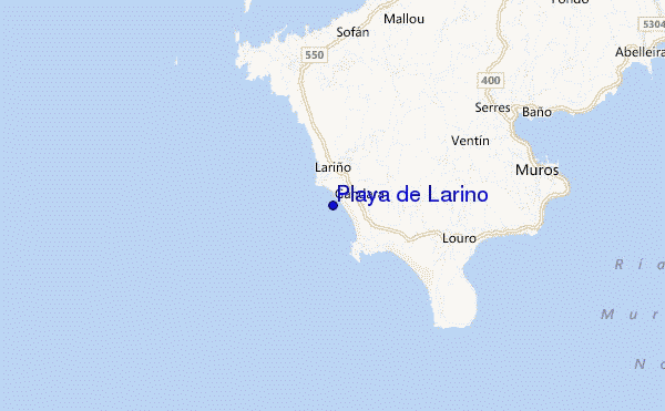 mapa de ubicación de Playa de Larino