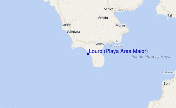 mapa de ubicación de Louro (Playa Area Maior)