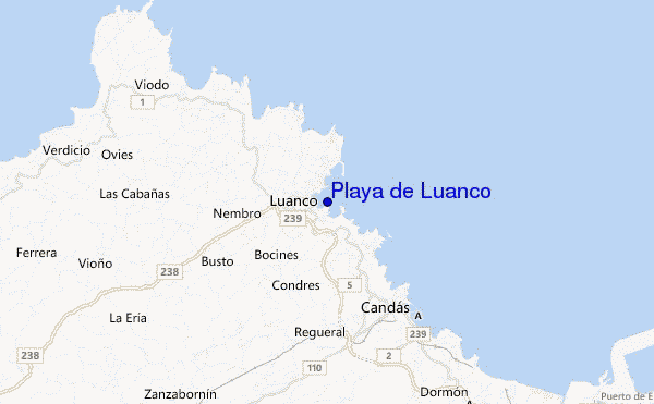 mapa de ubicación de Playa de Luanco