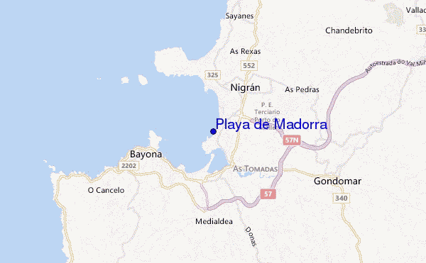 mapa de ubicación de Playa de Madorra