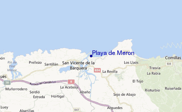 mapa de ubicación de Playa de Meron