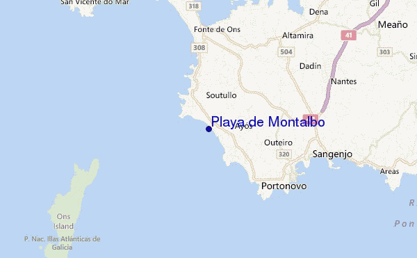 mapa de ubicación de Playa de Montalbo