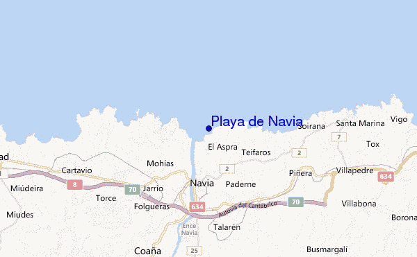 mapa de ubicación de Playa de Navia