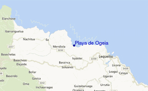 mapa de ubicación de Playa de Ogeia