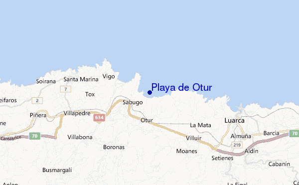 mapa de ubicación de Playa de Otur
