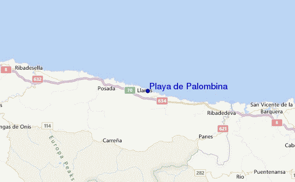 Playa de Palombina Location Map