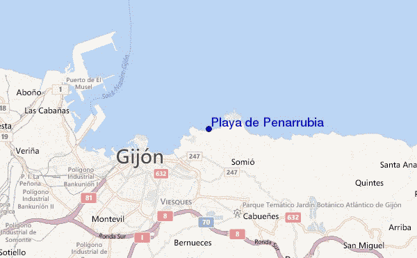 mapa de ubicación de Playa de Penarrubia
