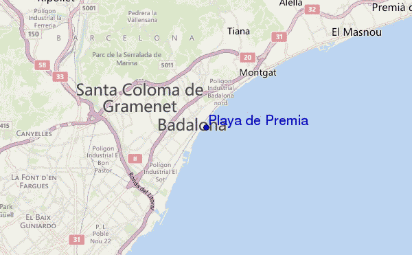 mapa de ubicación de Playa de Premia