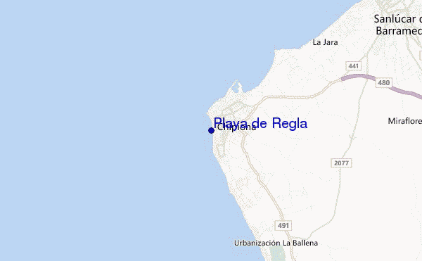 mapa de ubicación de Playa de Regla