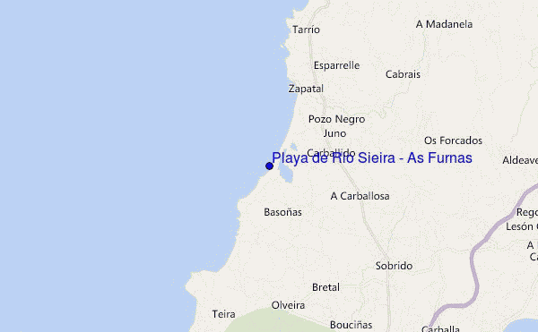 mapa de ubicación de Playa de Rio Sieira / As Furnas