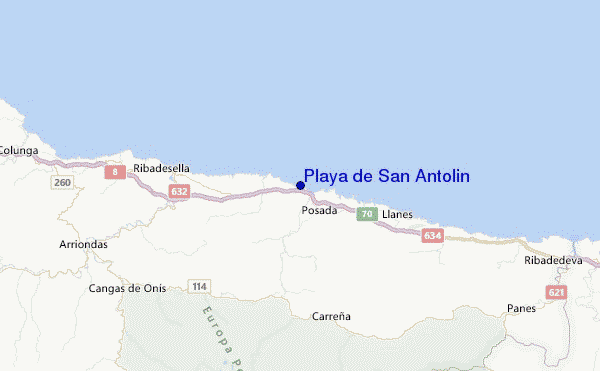 Playa de San Antolin Location Map