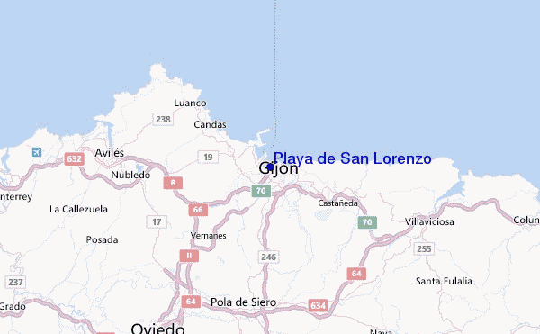 Playa de San Lorenzo Location Map