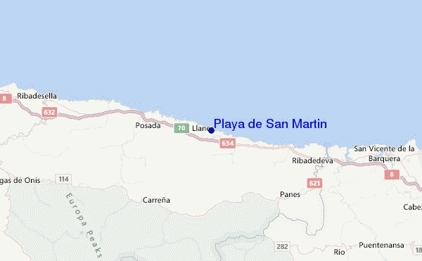 Playa de San Martin Location Map