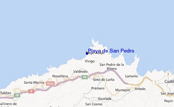 mapa de ubicación de Playa de San Pedro