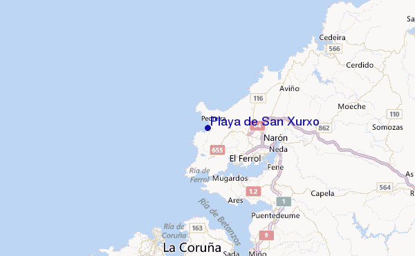 Playa de San Xurxo Location Map