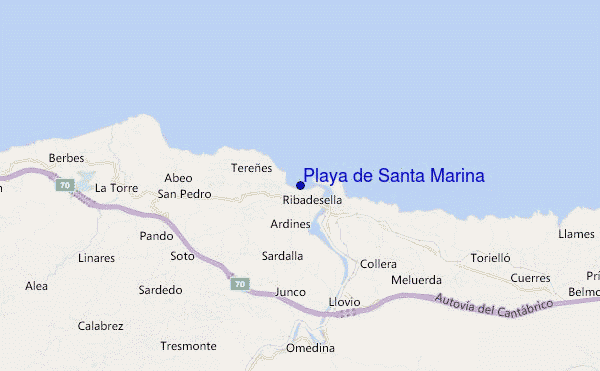 mapa de ubicación de Playa de Santa Marina