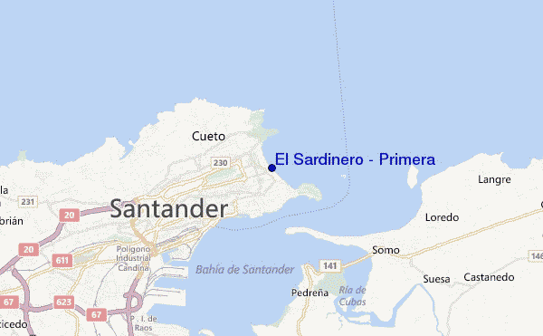 mapa de ubicación de El Sardinero - Primera