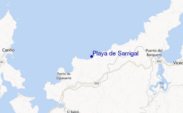mapa de ubicación de Playa de Sarrigal