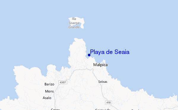 mapa de ubicación de Playa de Seaia