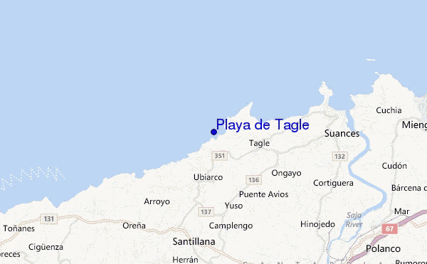 mapa de ubicación de Playa de Tagle