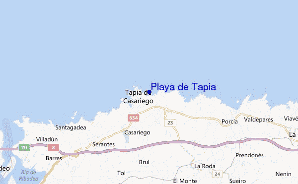 mapa de ubicación de Playa de Tapia