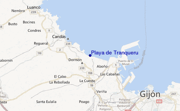mapa de ubicación de Playa de Tranqueru