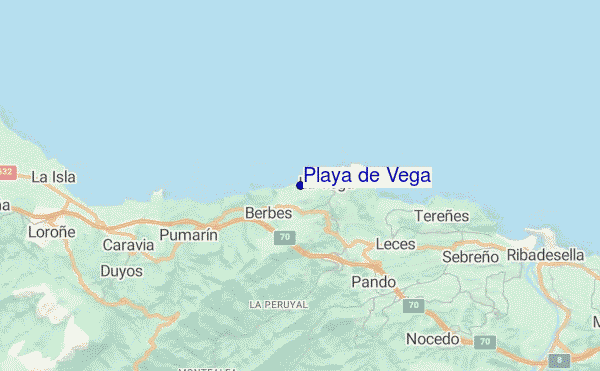 mapa de ubicación de Playa de Vega