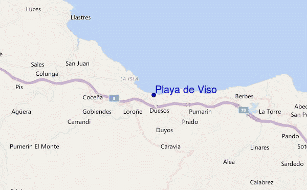 mapa de ubicación de Playa de Viso
