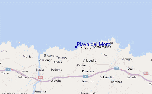 mapa de ubicación de Playa del Moro