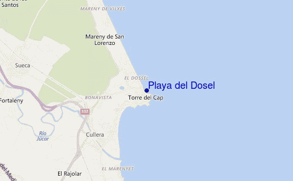 mapa de ubicación de Playa del Dosel