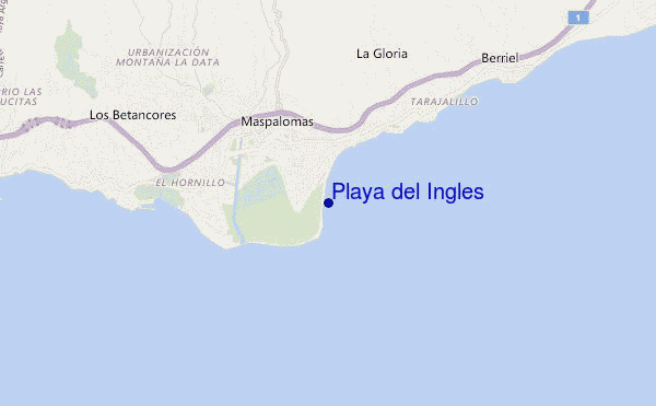 mapa de ubicación de Playa del Ingles
