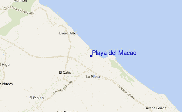 mapa de ubicación de Playa del Macao