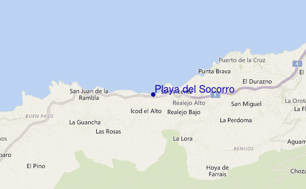 mapa de ubicación de Playa del Socorro