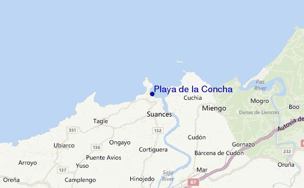 mapa de ubicación de Playa de la Concha