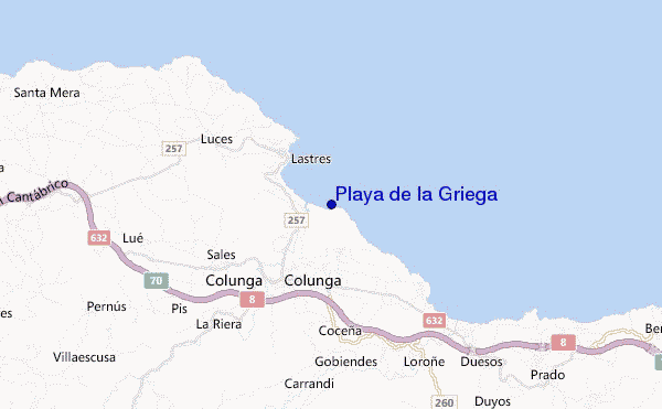 mapa de ubicación de Playa de la Griega