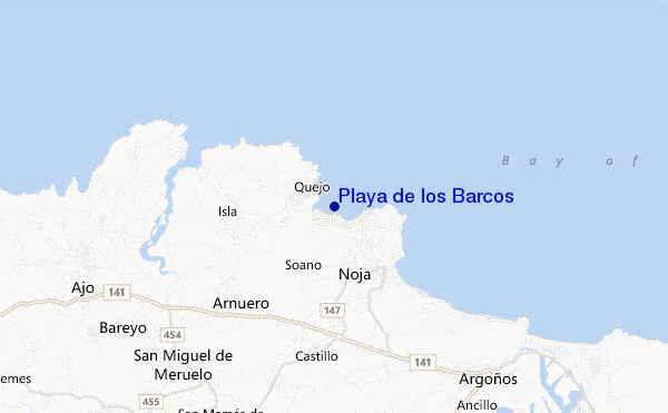 mapa de ubicación de Playa de los Barcos