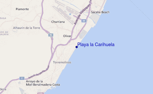 mapa de ubicación de Playa la Carihuela