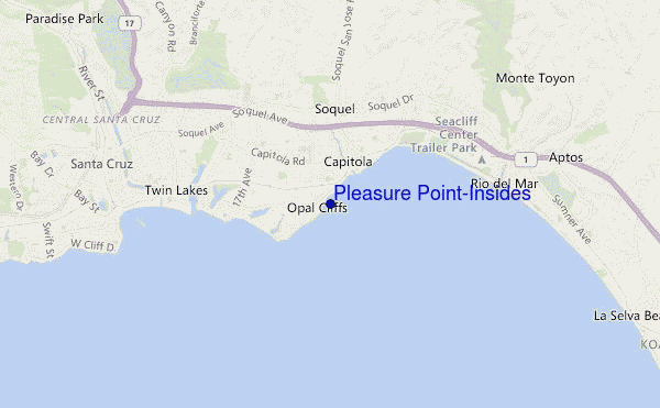 mapa de ubicación de Pleasure Point-Insides