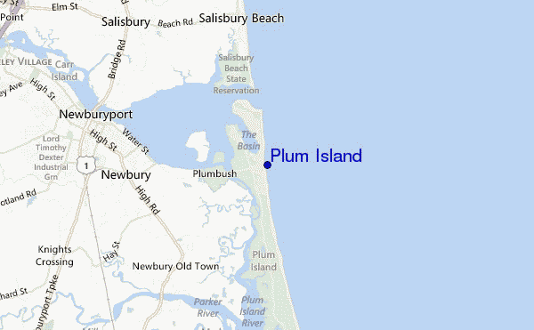 mapa de ubicación de Plum Island