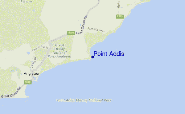 mapa de ubicación de Point Addis