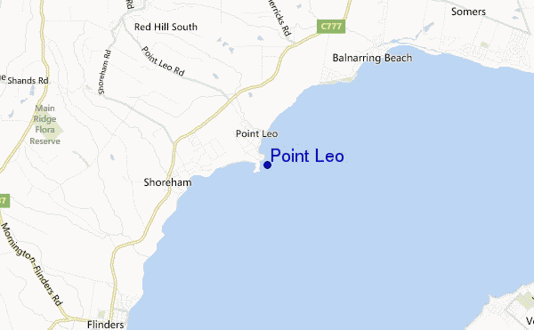 mapa de ubicación de Point Leo