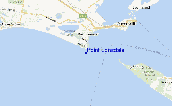 mapa de ubicación de Point Lonsdale