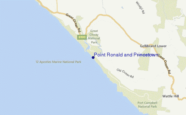 mapa de ubicación de Point Ronald and Princetown