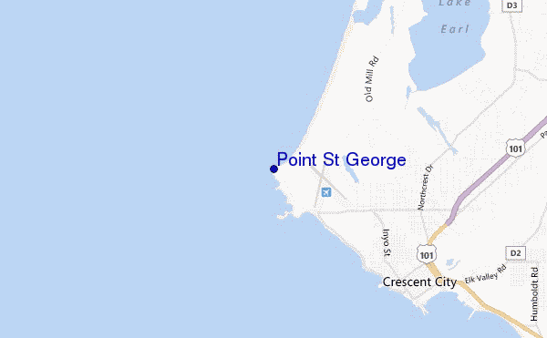 mapa de ubicación de Point St George
