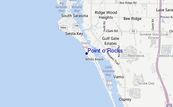 mapa de ubicación de Point o Rocks