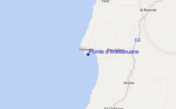 mapa de ubicación de Pointe d'Imessouane