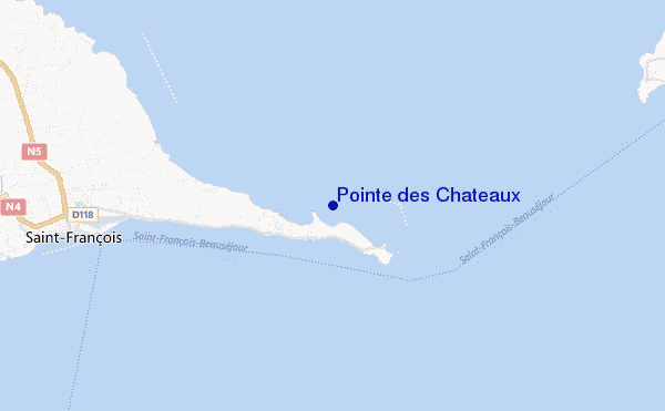 mapa de ubicación de Pointe des Chateaux